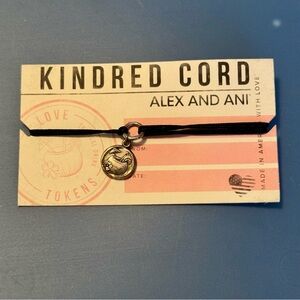 Alex and Ani Black Cord Bracelet with Gold Charm